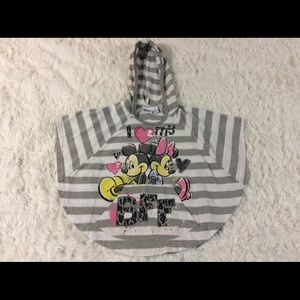 Disney Mickey & Minnie Hooded Poncho Style Shirt